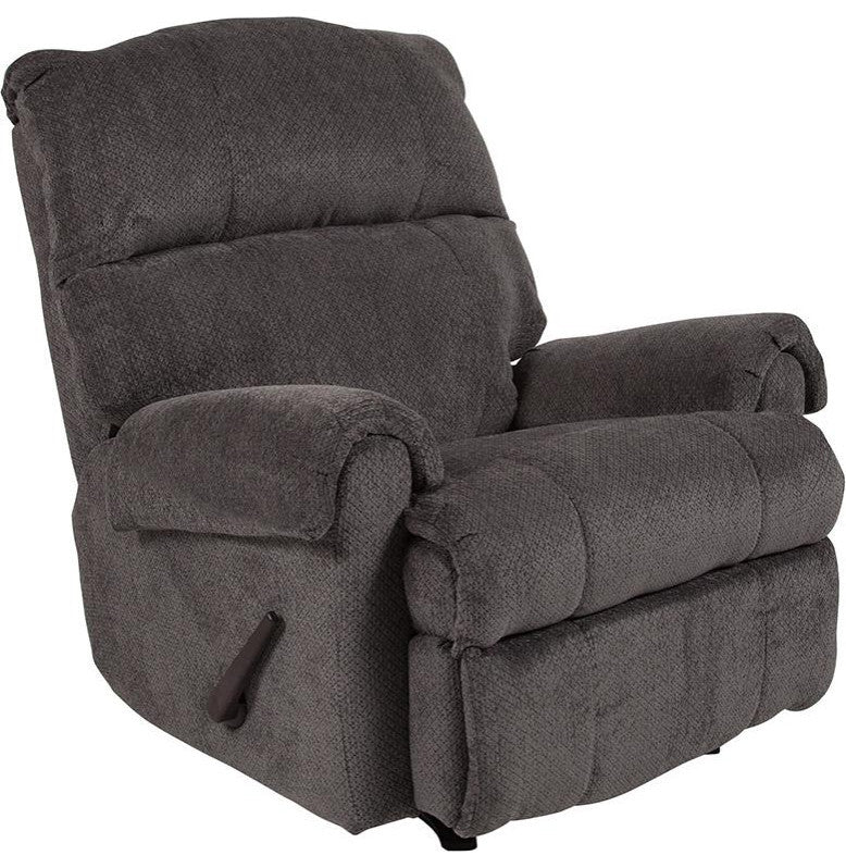 Contemporary Kelly Gray Super Soft Microfiber Rocker Recliner