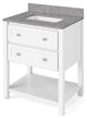 Adler Transitional 30" White Vanity, Boulder Cultured Marble Vanity Top