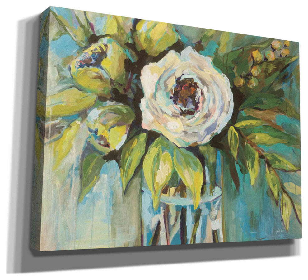 Epic Graffiti "Aqua Solo" by Jeanette Vertentes, Giclee Canvas Wall Art, 16"x12"