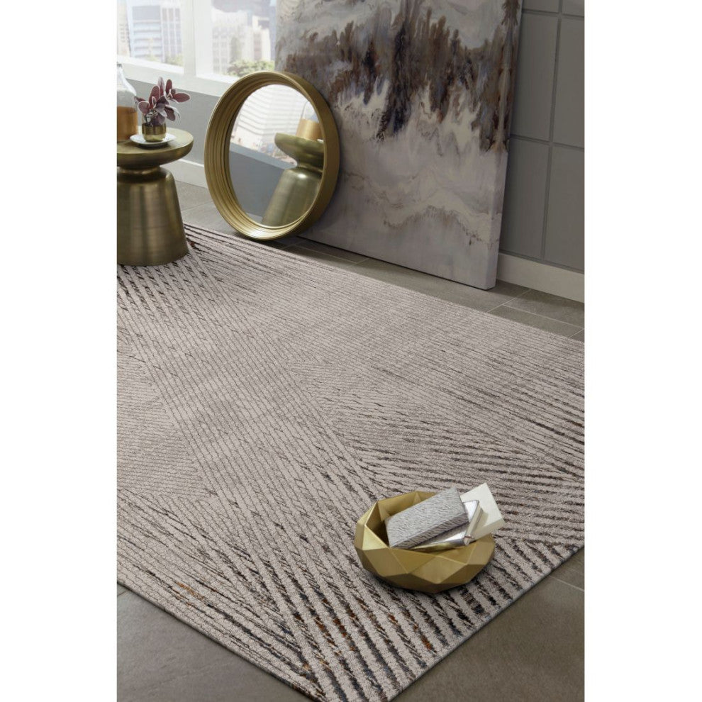 KAS Inspire 7504 Ivory/Gray Parker Area Rug, 7'10"x10'10"