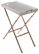 Chic Modish Tray Table, Ivory and Copper