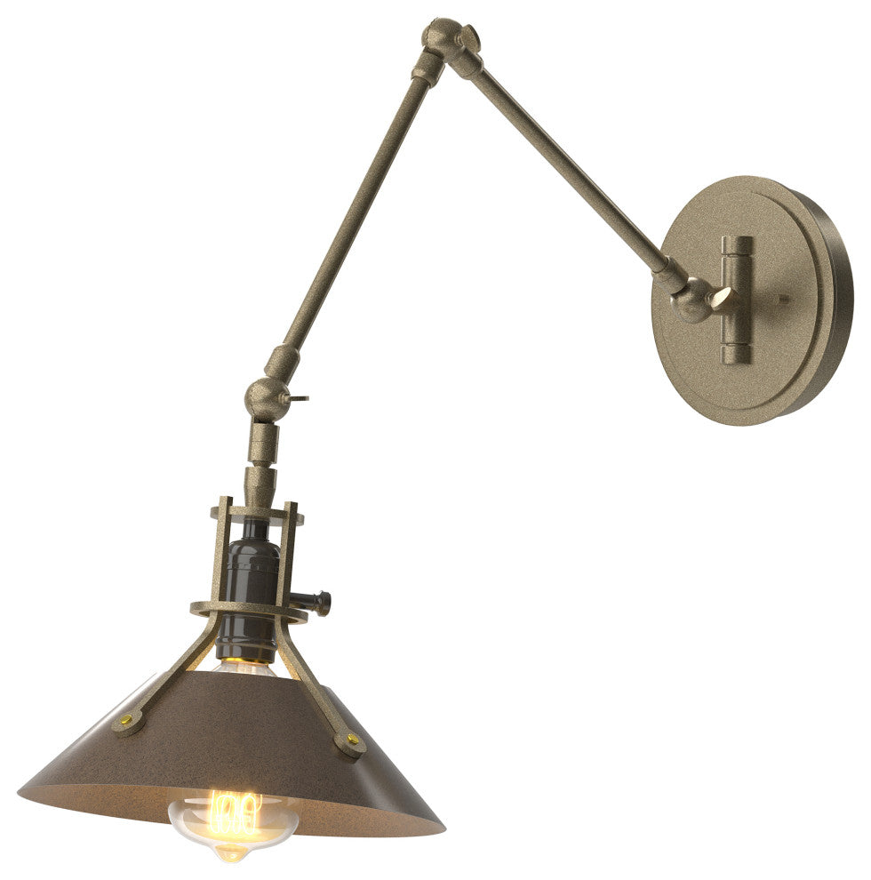 Henry Sconce, Soft Gold Finish, Bronze Accents