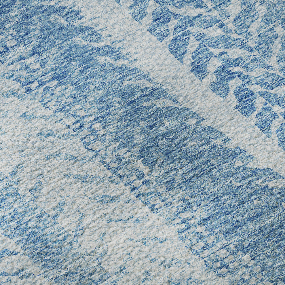 Premium Machine Washable Mayfield AMF694 Sky 2'3" x 7'6" Runner Rug