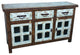 Abbot Rustic Bathroom Vanity With Towers and Mirror, 72"x22"x36", Fake Left/Right Drawers