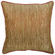 Gold Throw Pillow Cover, Abstract Stripe 24"x24" Silk, Toasted Coral Gold