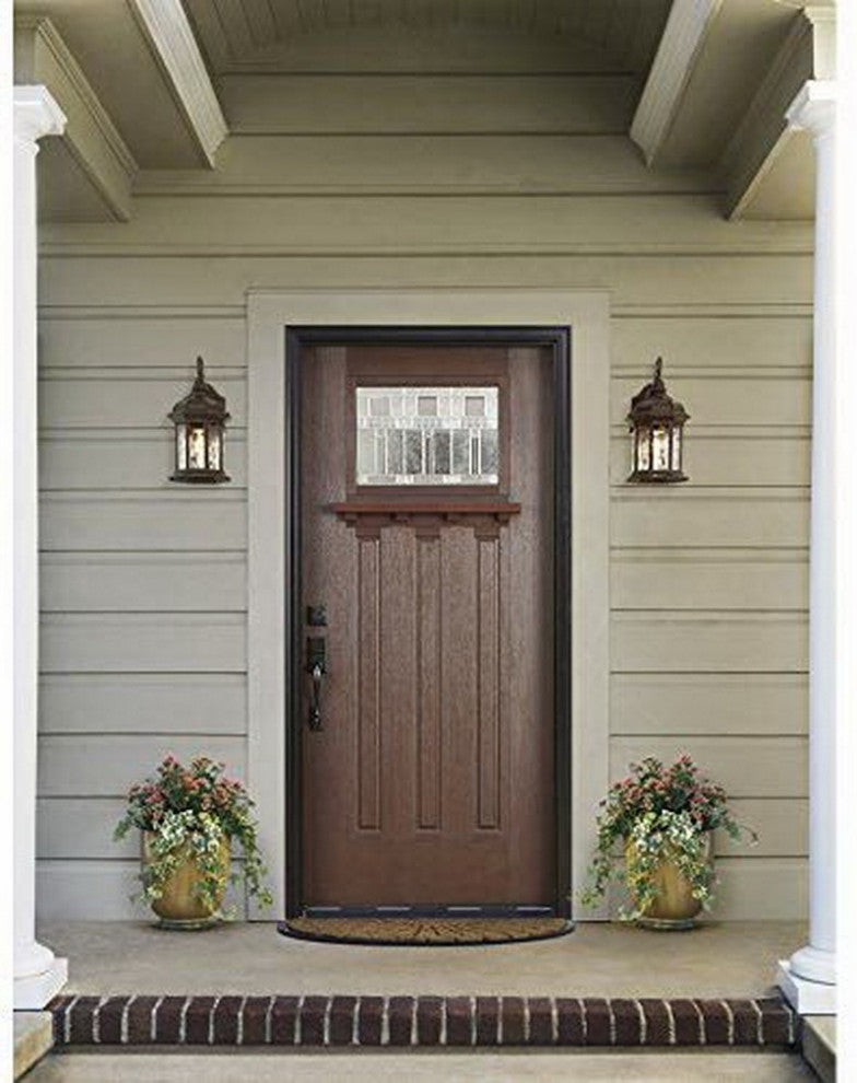 Bellwood Olde Brick And Clear Wave Glass Exterior Wall Light