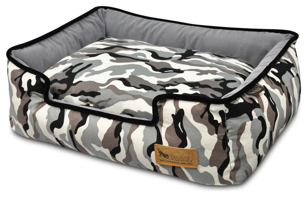 Lounge Bed Camouflage, White, Medium