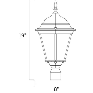 Maxim Lighting Westlake - One Light Outdoor Post Mount, Black Finish