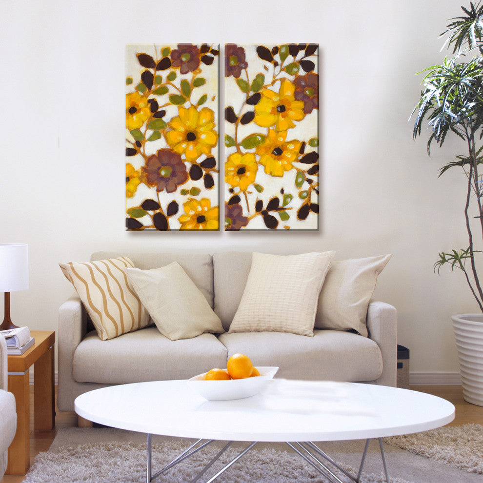 Ready2HangArt ''Glowing Florals'' by Normanyatt Jr. Wrapped Art 24 2-Panels