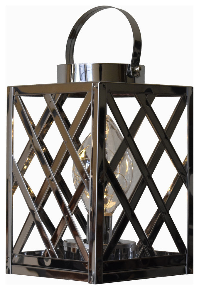 Lantern Led Silver Cube