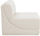 Ollie Black Boucle Fabric Chair, Cream, Armless Chair