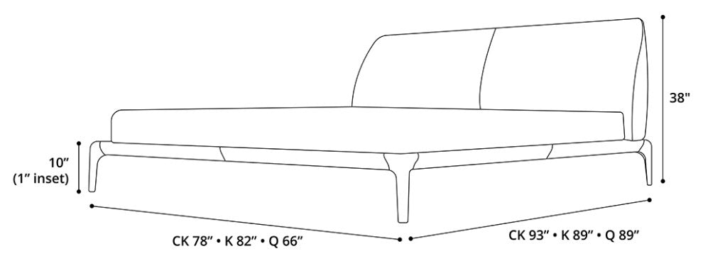 Vanderbilt Bed, Truffle Beige Eco Leather and Seared Ash, Queen