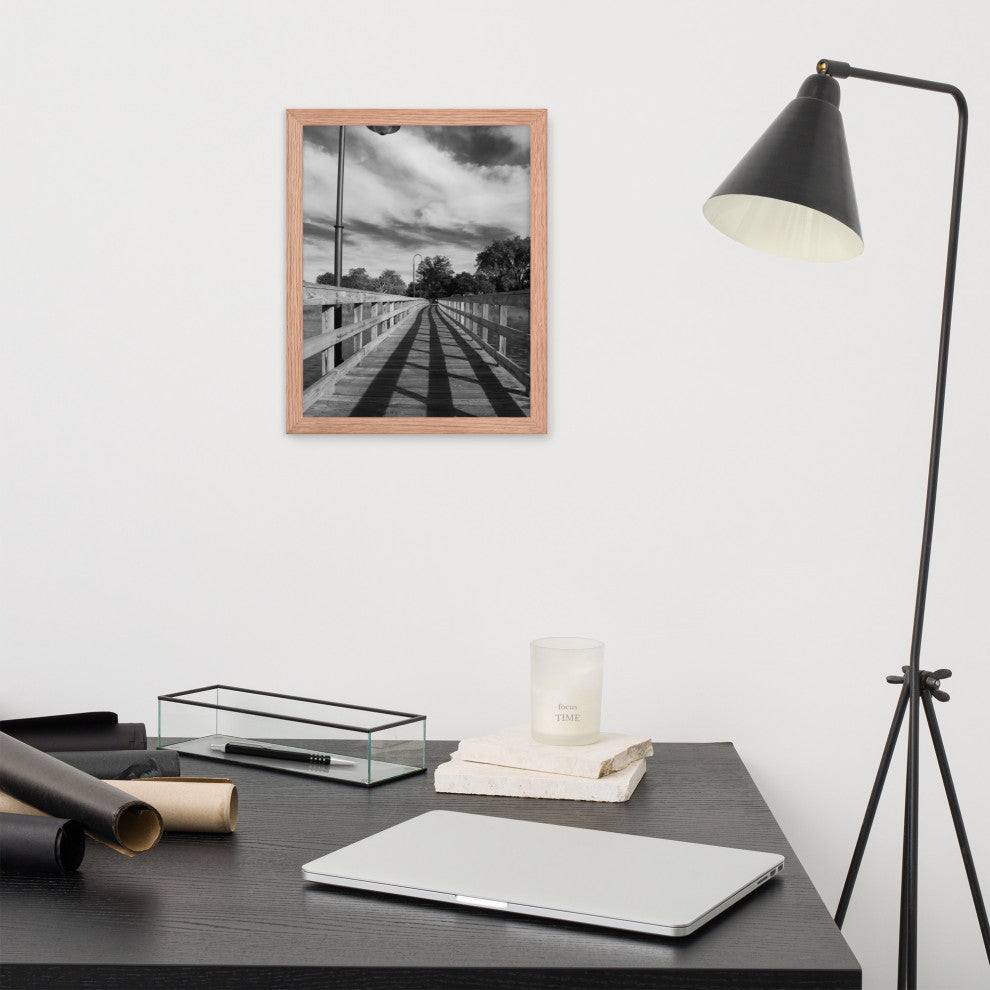 Follow the Lines Rural Landscape Framed Photo Paper Wall Art Prints, Red Oak, 11" X 14"
