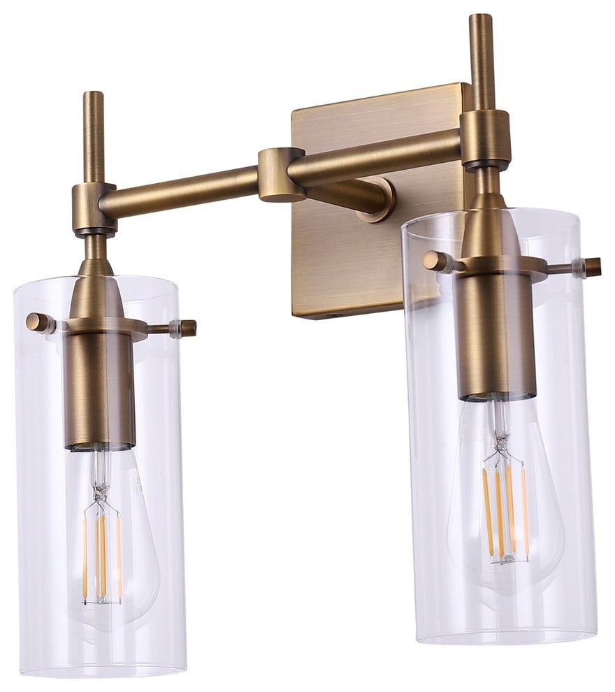 Effimero 2-Light Wall Sconce, Antique Brass