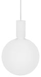 Single White Pendant & White canopy with 1 Sphere V LED Bulbs US