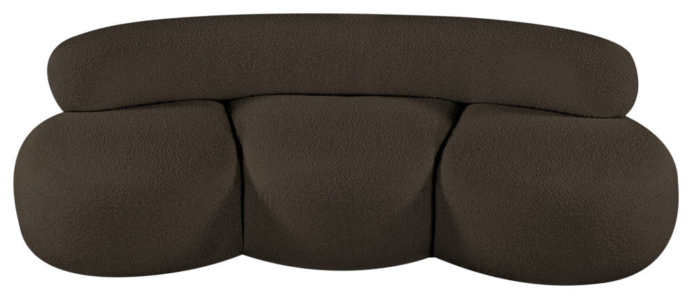 Venti Black Boucle Fabric Upholstered Set, Brown, Sofa
