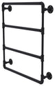Pipeline Wall Mounted Ladder Towel Bar, Matte Black, 24"