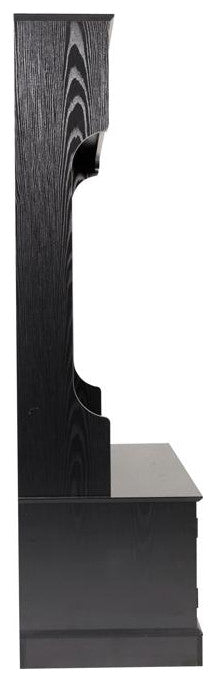 Fraser 40" Double Door Storage Bench, Coat Rack and 2 Upper Storage Cubbies, Black