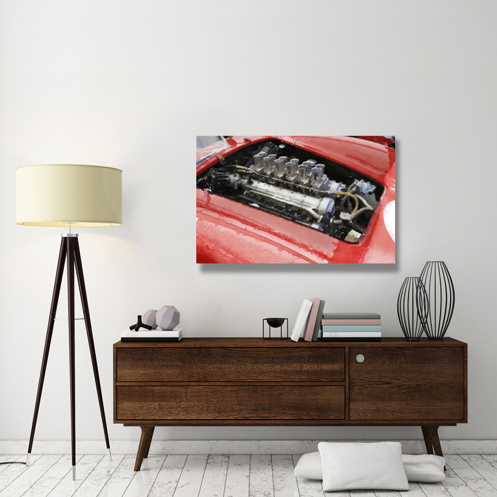 "Ferrari 250 GTO Engine Watercolor" Fine Art Print