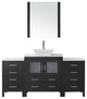 Virtu Dior 68" Single Bathroom Vanity, Zebra Gray With Faucet and Mirror