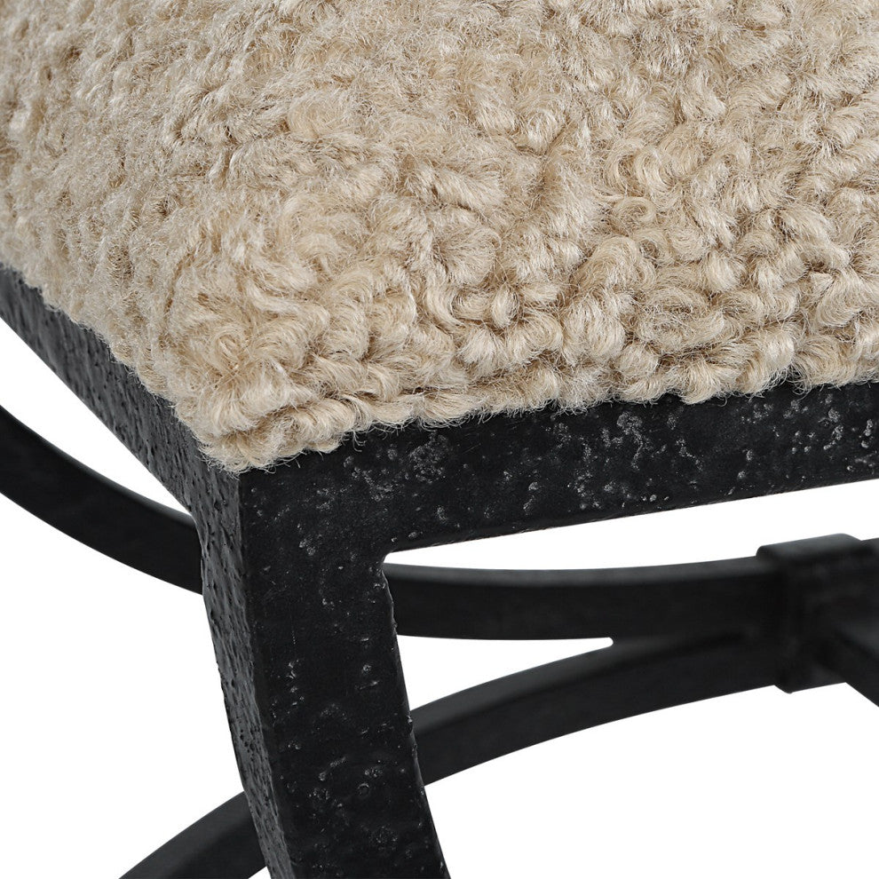 Uttermost Hacienda Small Plush Bench 23699, Latte