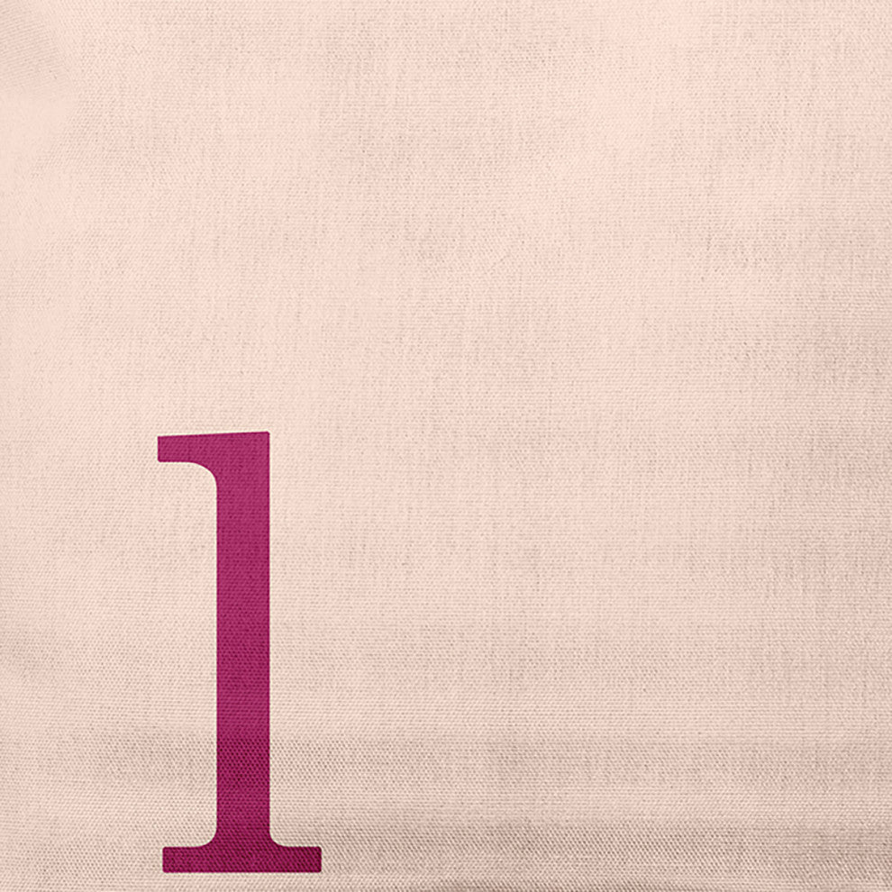 26"x26" Modern Monogram Decorative Throw Pillow, Dusty Rose