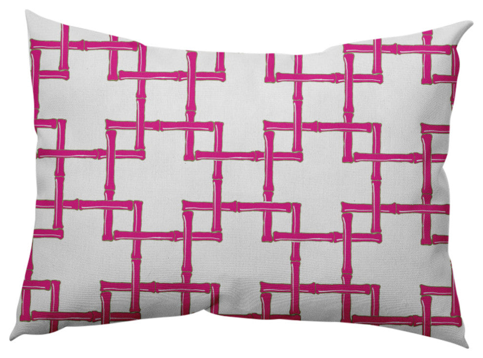 Bamboo Decorative Throw Pillow, Orchid, 14"x20"