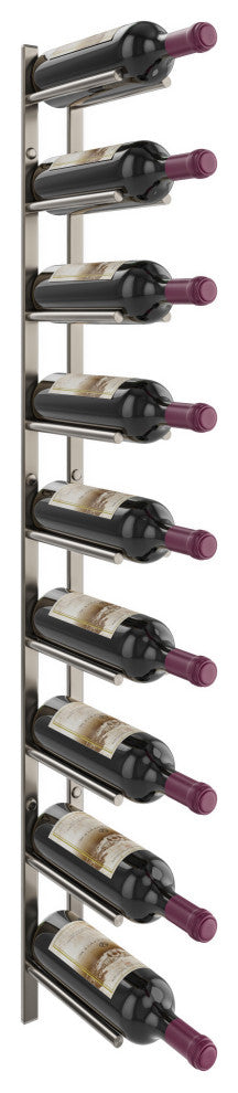 Vino Rails Flex 45 (cork forward modern wall mounted wine rack), Gunmetal, Standard Bottles (750ml)