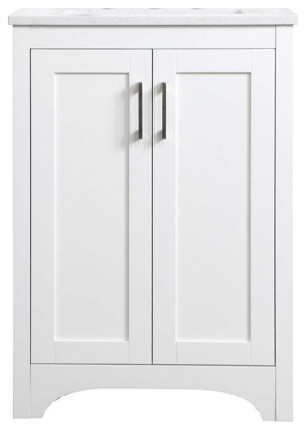 24" Single Bathroom Vanity, White