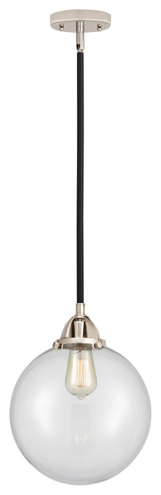 Beacon Mini Pendant, Black Polished Nickel, Clear, Clear