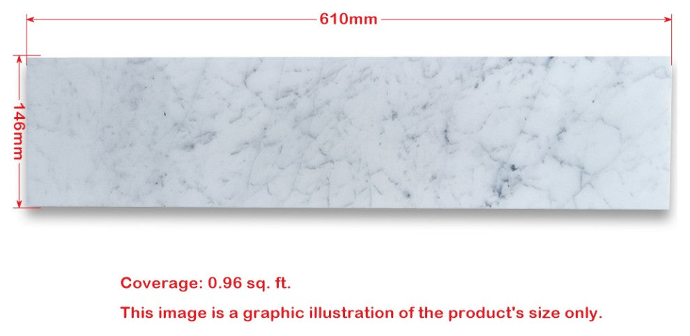 Carrara White Marble 6x24 Wall and Floor Tile Polished, 1 sq.ft.