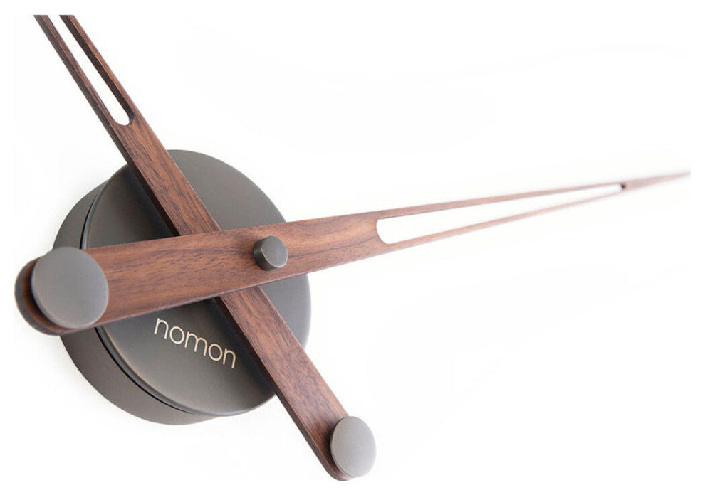 Nomon Axioma T Clock | Graphite Steel Finish Box, Walnut Hands