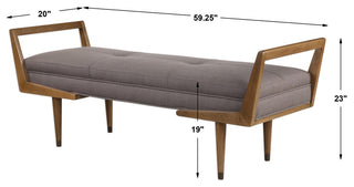 Uttermost Waylon MidCentury Modern Bench