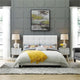 Melanie Full Tufted Button Upholstered Fabric Platform Bed - White