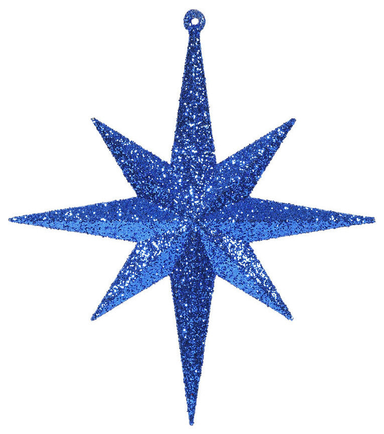 Vickerman M167202 8" Blue Iridescent Glitter Bethlehem Star Christmas Ornament