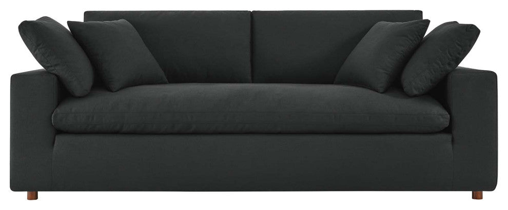 Commix Down Filled Overstuffed Sofa - Black