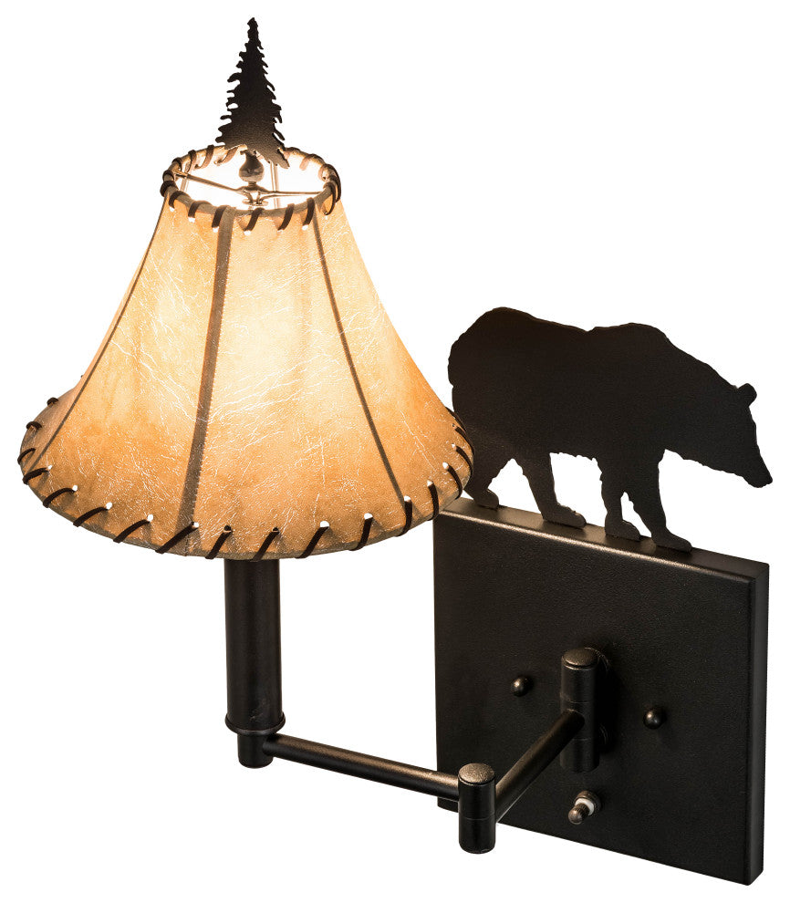 8W Black Bear Swing Arm Wall Sconce