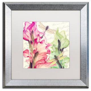Color Bakery 'Dragonfly Morning II' Art, Silver Frame, White Matte, 16"x16"