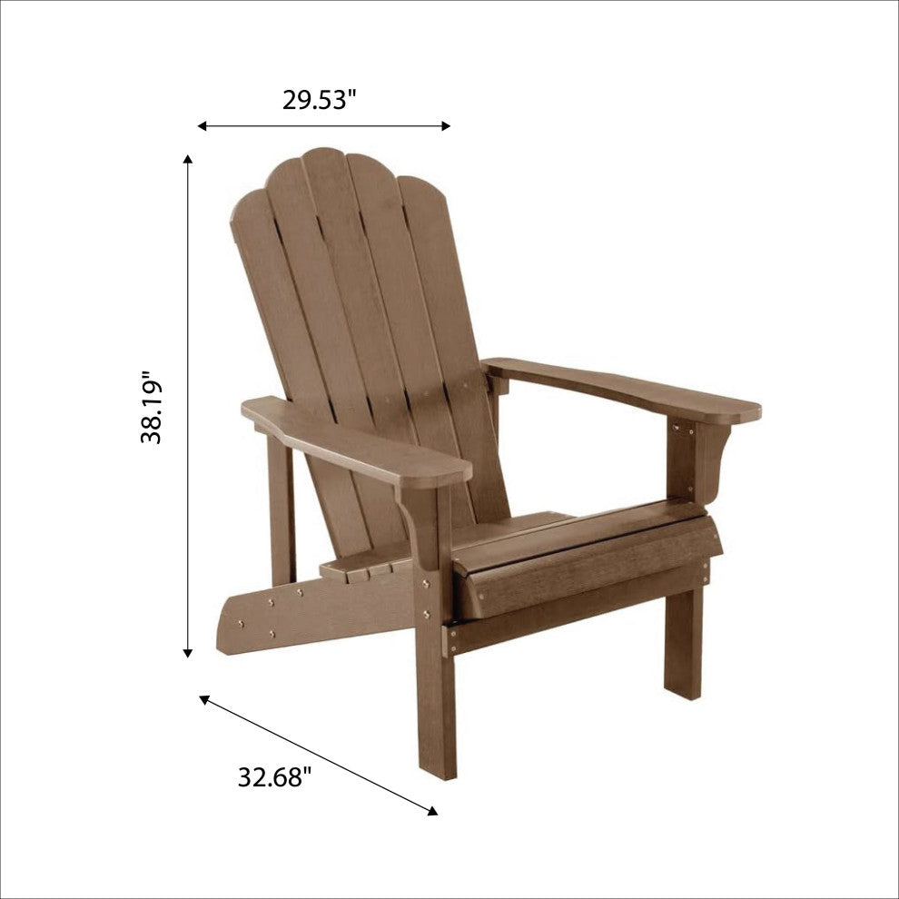 Orlando Plastic Wood Adirondack Chair, Brown