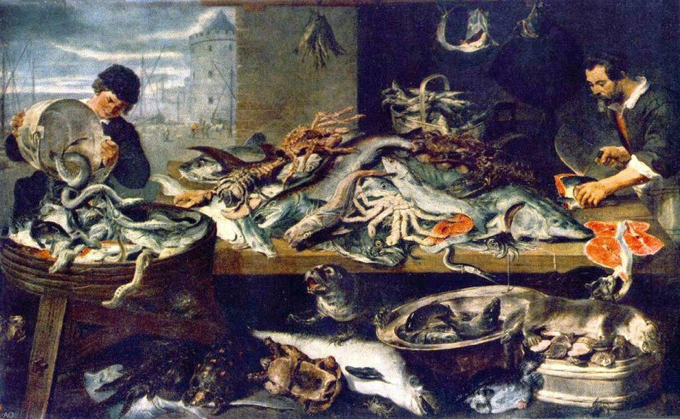 Frans Snyders Fish Shop, 18"x27" Wall Decal