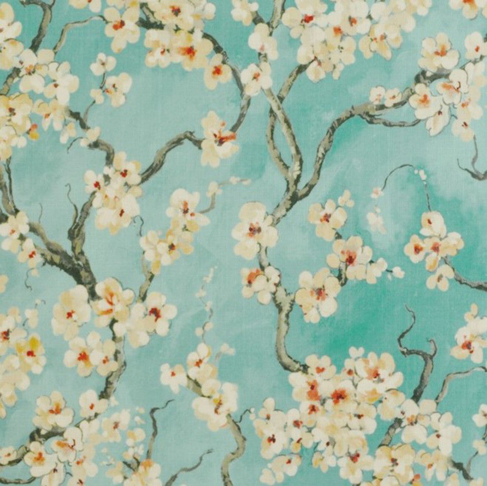Spa Garden Cherry Blossoms Luxury Throw Pillow, Double sided 22"x22"
