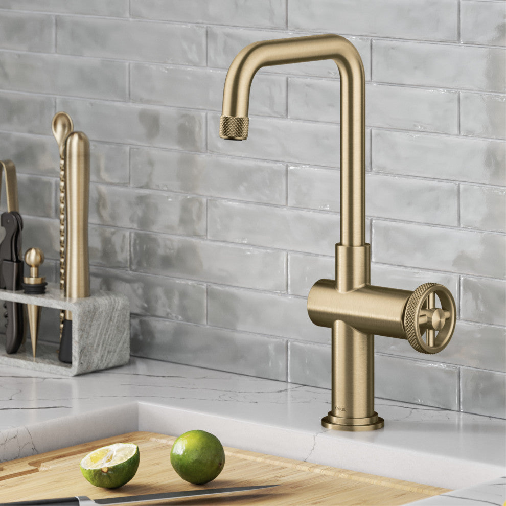 Urbix Bridge Kitchen Faucet, Brushed Gold, Kpf-3127bg