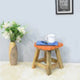 Handmade Mango Wood Kids Orange Color Lion Shaped Seat Indoor Stool, Orange