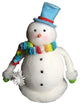 Cupcake Heaven Chubby Snowman With Rainbow Knit Scarf Christmas Table Figure, 9"