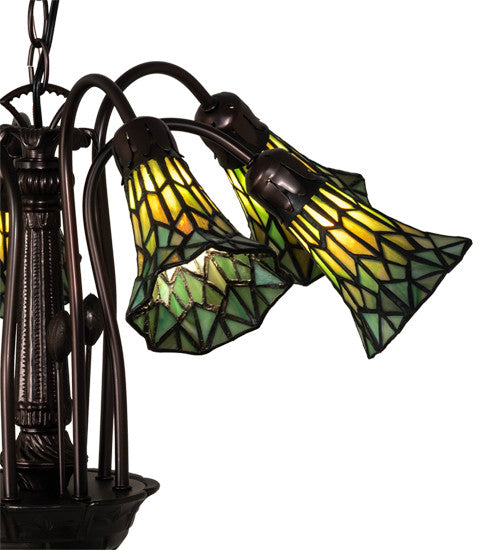 24 Wide Tiffany Pond Lily 7 Light Chandelier