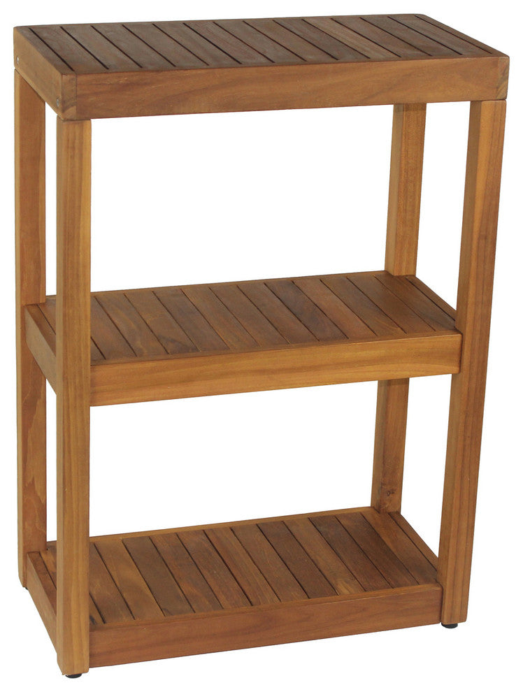 Sula™ Rectangular Three-Tier Teak Bath Stand