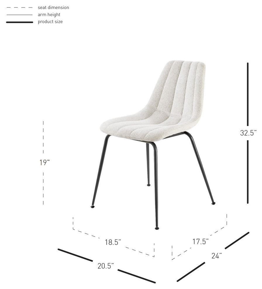 Robert PU Counter Stool,, Set of 4, Posh Ivory, Dining Side Chair, Fabric
