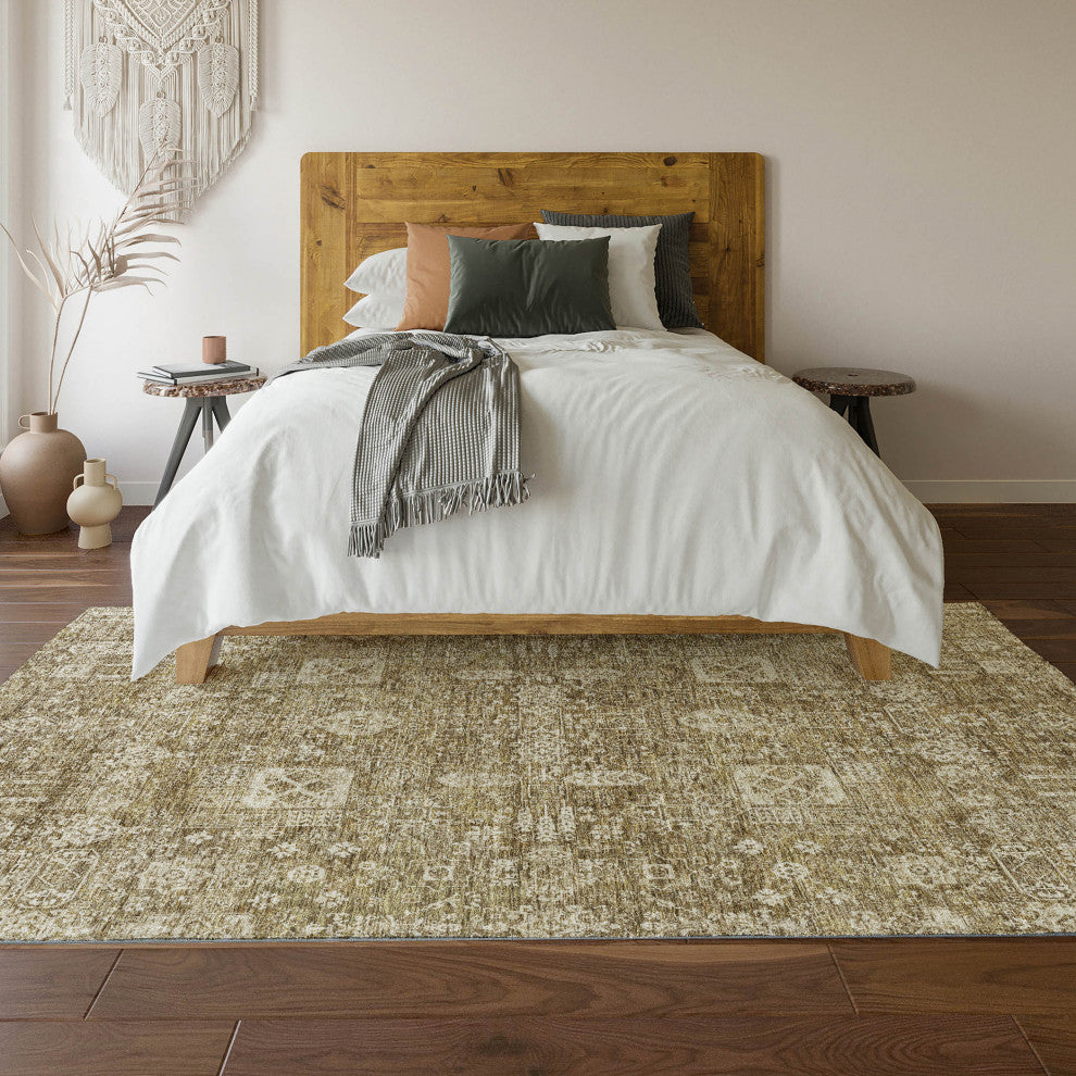 Premium Machine Washable Mayfield AMF637 Brown 3' x 5' Rug