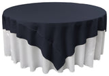 LA Linen Square Polyester Poplin Tablecloth, Navy, 72"x72"