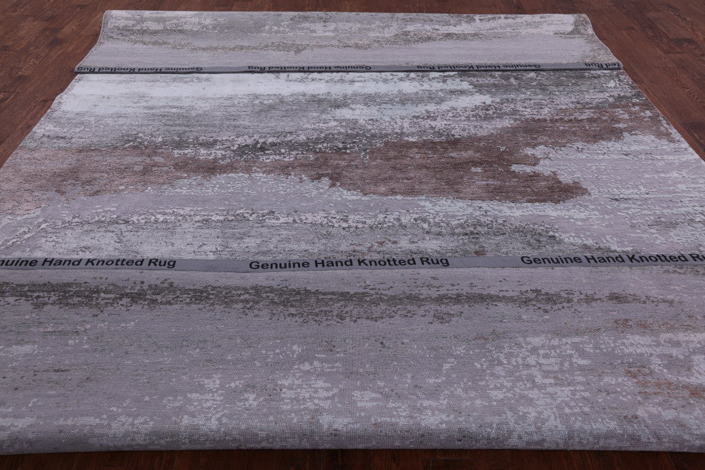 Abstract Wool and Silk Hand-Knotted Rug 10' 0" X 14' 2" Q11814